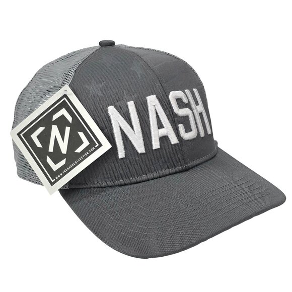The NASH Collection Hat by Revv Gray Snapback Trucker Baseball Cap Adjustable - Picture 2 of 6